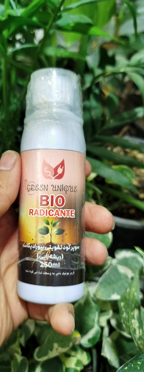 بطری ۱۵۰ میلیلیتری سوپر کود بیورادیکانت برند گرین یونیک مخصوص تقویت و گسترش ریشه گیاه.